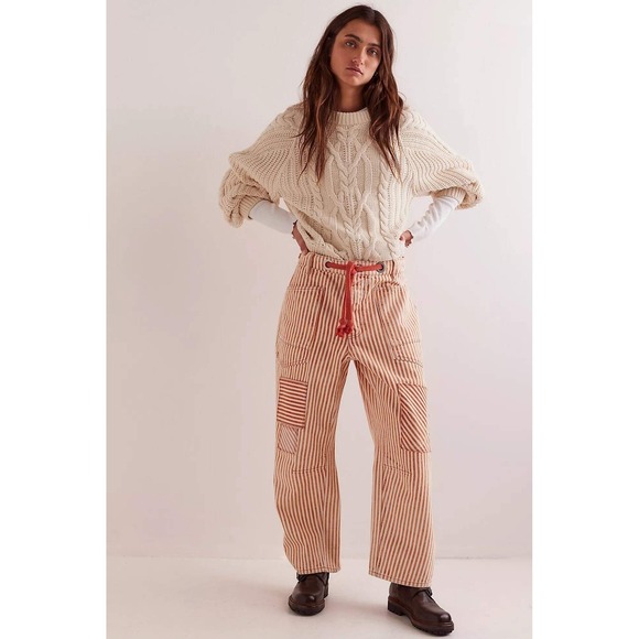 We The Free People Moxie Railroad Low-Slung Jeans Citrus Orange Citrus 31 NWT - Picture 4 of 4